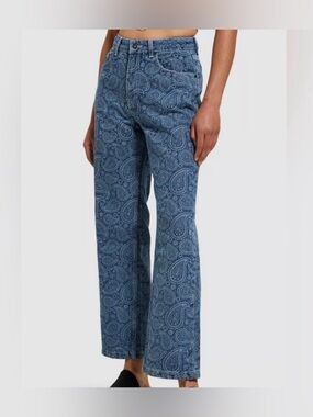 FINAL PRICE The Ragged Priest Paisley Print Blue Denim Jeans